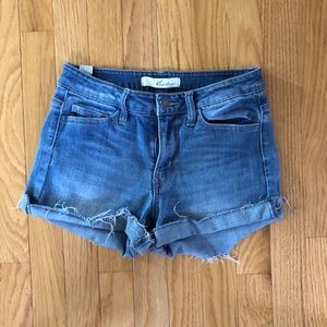 light blue denim shorts